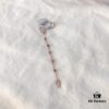 APM Monaco Asymmetrical Long Tassel Earrings for Women, Pink Gold Tone Instagram-Inspired Lightweight Luxe Statement Hoop Earrings