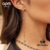 APM Monaco Asymmetrical Long Tassel Earrings for Women, Pink Gold Tone Instagram-Inspired Lightweight Luxe Statement Hoop Earrings