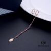 APM Monaco Asymmetrical Long Tassel Earrings for Women, Pink Gold Tone Instagram-Inspired Lightweight Luxe Statement Hoop Earrings