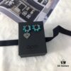 692fed2499f2d84055c8cff7 APM Monaco Asymmetrical Turquoise Pearl Openwork Heart Stud Earrings with Crystal-Inlaid Turquoise Earrings