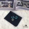 692fed2599f2d84055c8cff9 APM Monaco Asymmetrical Turquoise Pearl Openwork Heart Stud Earrings with Crystal-Inlaid Turquoise Earrings