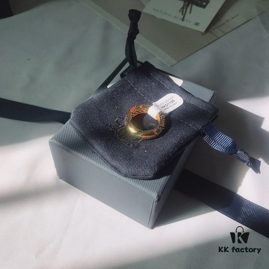 692fed2c99f2d84055c8d007 November New Arrival 🌟 APM Monaco Colorful Tribal Large Ring, Gold-Tone Fashion Stylish Statement Index Finger Ring