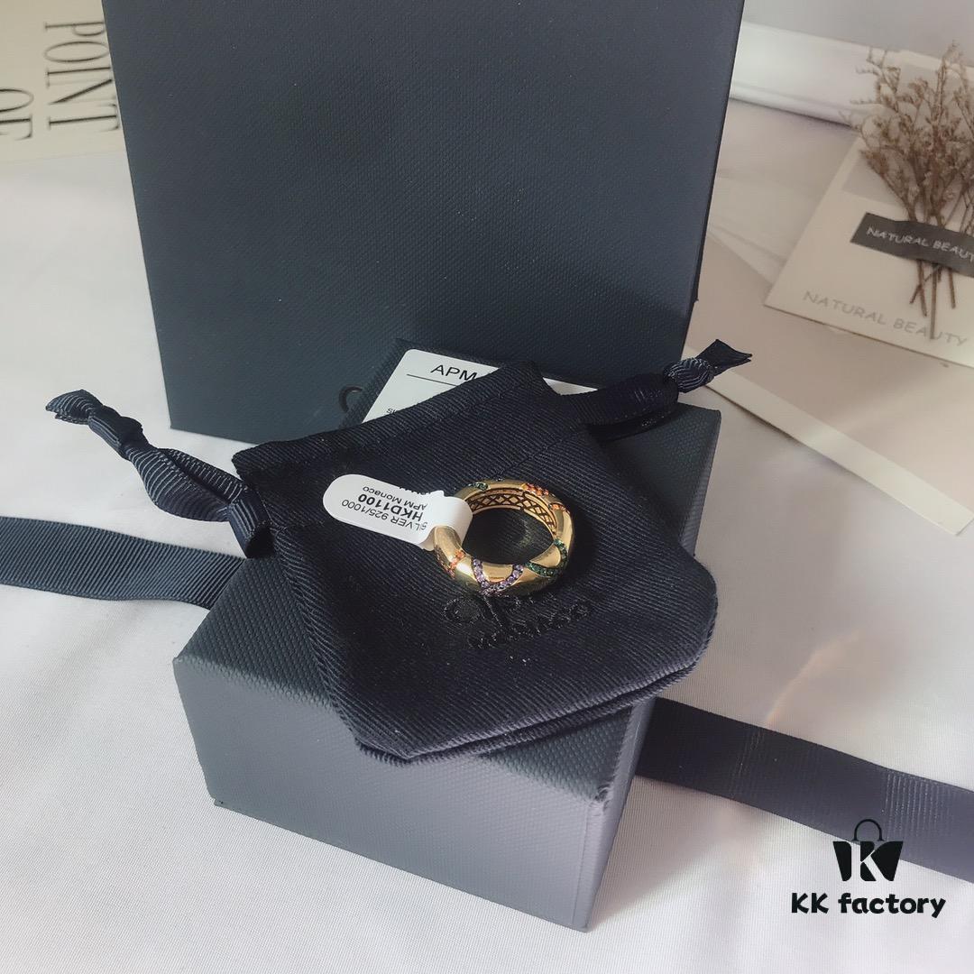 692fed2c99f2d84055c8d009 November New Arrival 🌟 APM Monaco Colorful Tribal Large Ring, Gold-Tone Fashion Stylish Statement Index Finger Ring