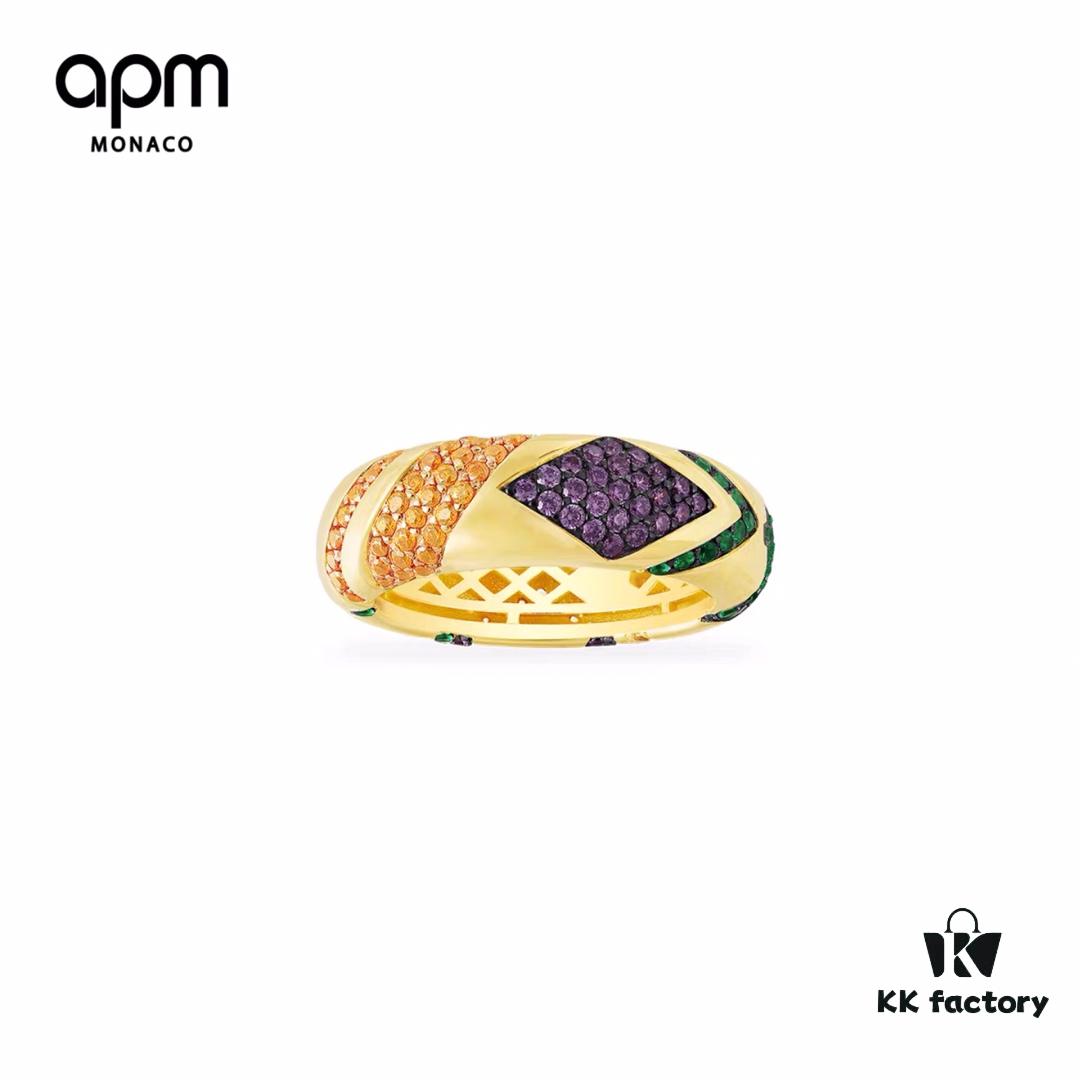 692fed2e99f2d84055c8d00d November New Arrival 🌟 APM Monaco Colorful Tribal Large Ring, Gold-Tone Fashion Stylish Statement Index Finger Ring