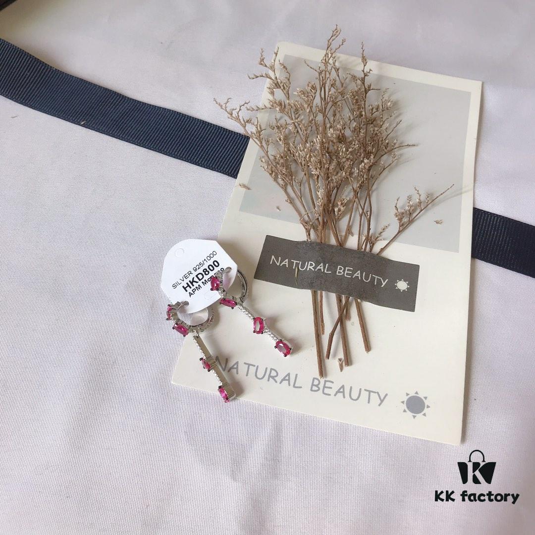 692fed7099f2d84055c8d08b APM MONACO Ruby Long Earrings, New Arrival, Stylish and Elegant Design, Perfect Gift Choice