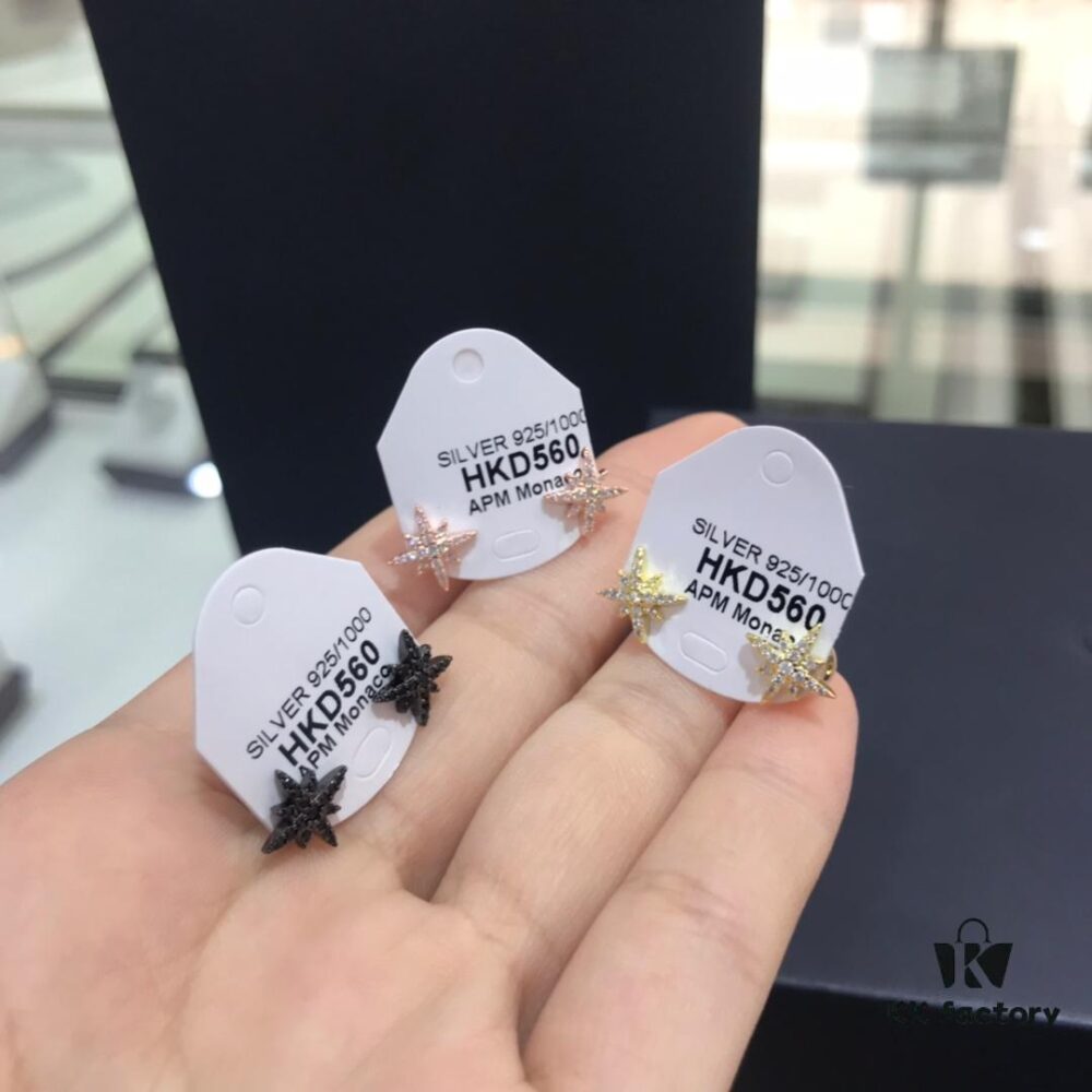 692fed8199f2d84055c8d0a9 APM Monaco Six-Pointed Star Meteor Stud Earrings for Women, Classic and Versatile Jewelry, Simple and Elegant