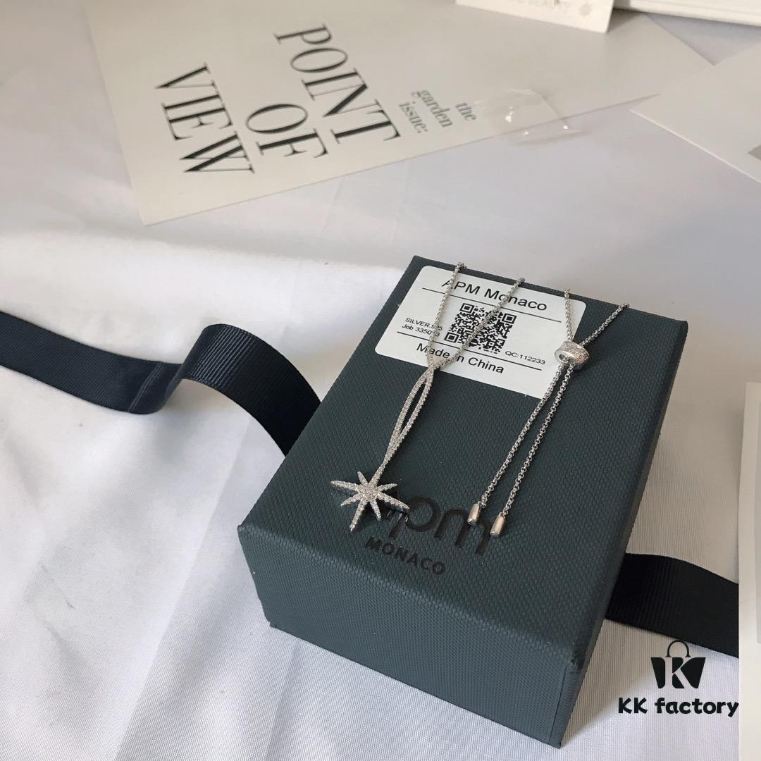 692fed8f99f2d84055c8d0c9 APM Monaco Union Flag Necklace and Earrings Set, Original Stylish Minimalist Fresh Fashion Jewelry, Perfect Gift for Girlfriend or Valentine