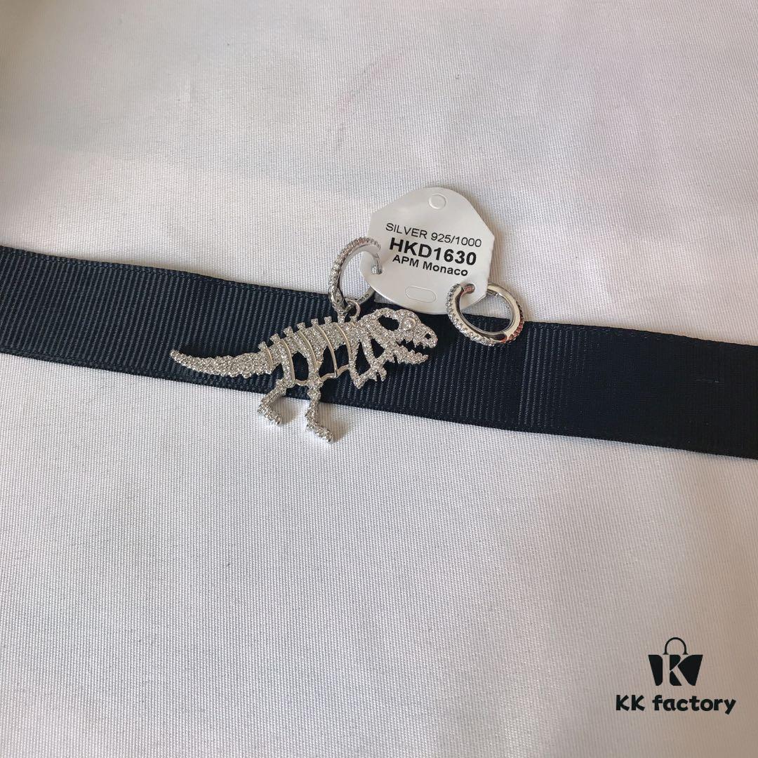 692fed9099f2d84055c8d0ca APM Monaco Dinosaur Necklace and Earrings Set, Original Stylish and Trendy Fashion Jewelry