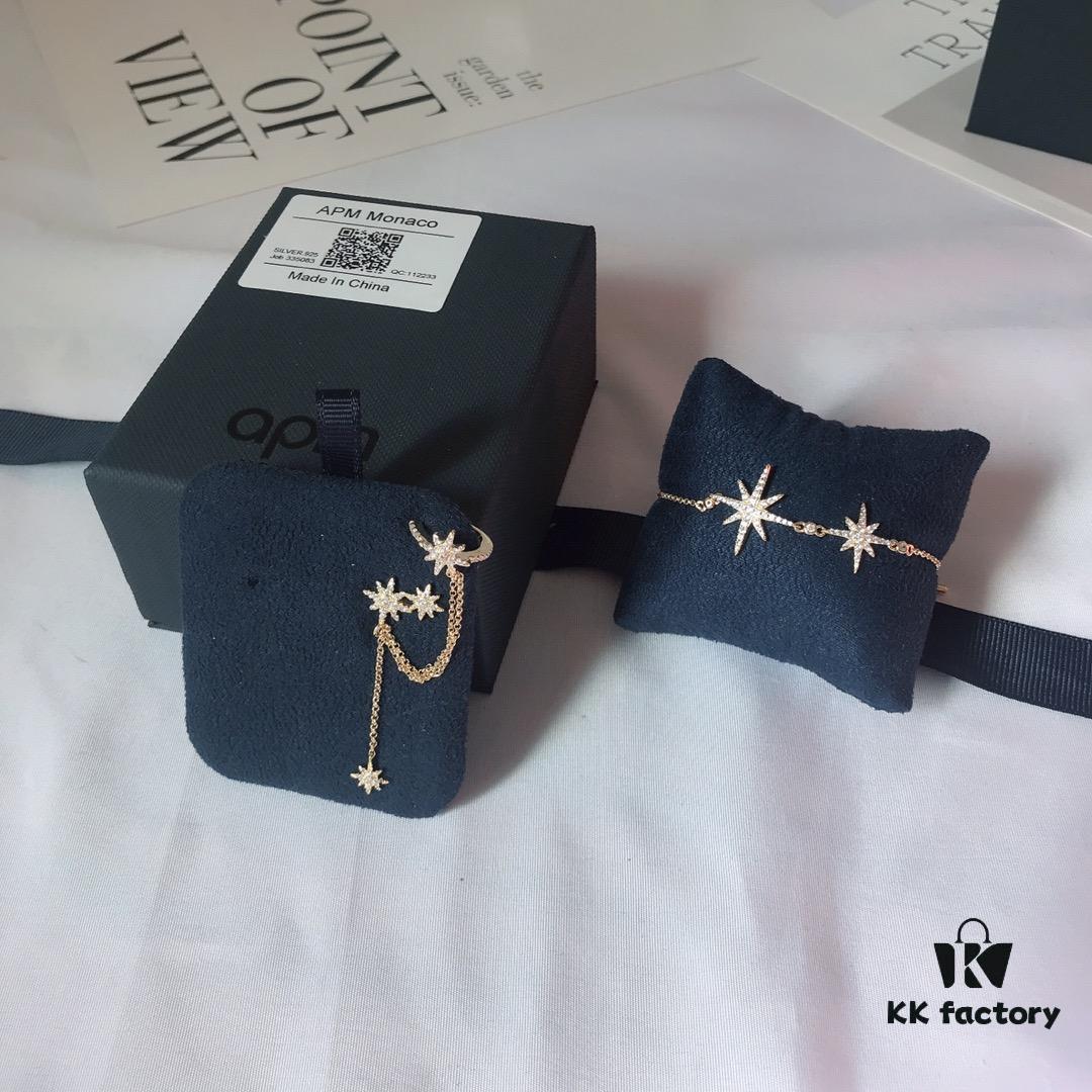 692fed9499f2d84055c8d0d2 APM Monaco Popular Clip-on Earrings and Bracelet Set, Stylish and Minimalist Design, Perfect Gift for Girlfriend or Loved One