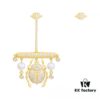 APM Monaco Gold-Tone Scarab Asymmetrical Earrings for Women, Pearl Earrings, Vintage Style Dangle Earrings