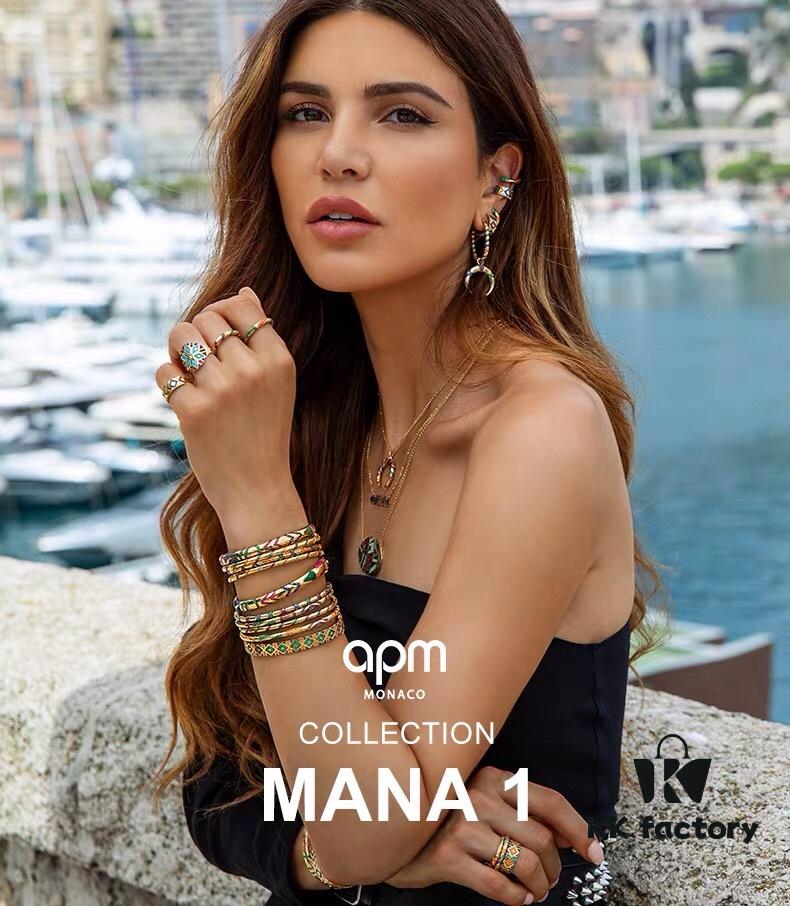 692feda599f2d84055c8d0f1 APM Monaco Single Colorful Geometric Earring for Women, Golden Elegant High-End Ear Cuff Jewelry in Silver Tone