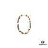 692feda699f2d84055c8d0f6 APM Monaco Single Colorful Geometric Earring for Women, Golden Elegant High-End Ear Cuff Jewelry in Silver Tone