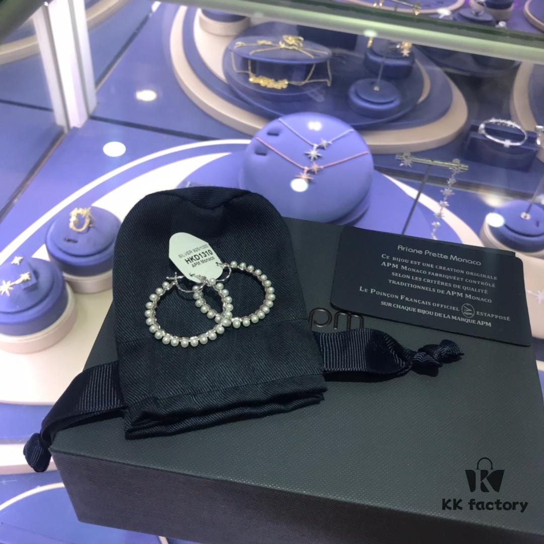 692fedab99f2d84055c8d0fe APM Monaco Pearl Hoop Earrings, Minimalist Fairy-like Style, Unique and Versatile Design