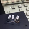 692fedbc99f2d84055c8d11b APM Monaco Black Silver Yellow Diamond-Encrusted Ring, Wide Band Minimalist Fashion Ring, Unisex Cool and Stylish, Trendy Korean Style, Versatile Design