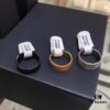 692fedbd99f2d84055c8d11c APM Monaco Black Silver Yellow Diamond-Encrusted Ring, Wide Band Minimalist Fashion Ring, Unisex Cool and Stylish, Trendy Korean Style, Versatile Design