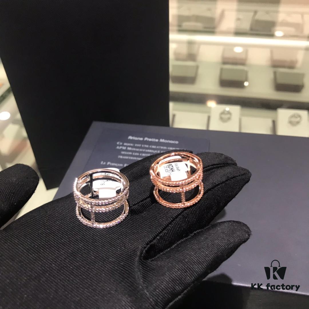 692fedbe99f2d84055c8d11f APM Monaco Women's Minimalist Fashion Zircon Ring, Gold-Plated Thin King Letter Ring, Jewelry Worn by Celebrities