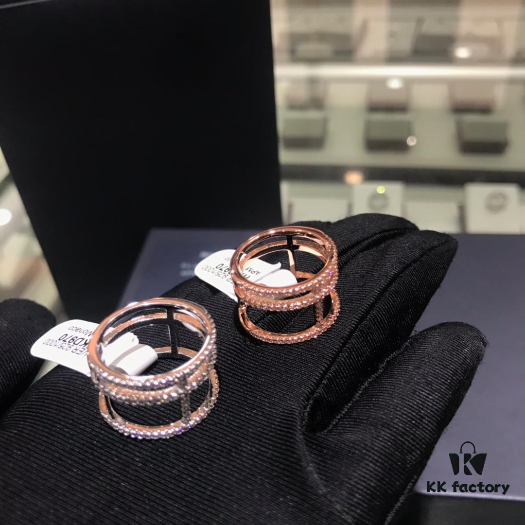 692fedbf99f2d84055c8d121 APM Monaco Women's Minimalist Fashion Zircon Ring, Gold-Plated Thin King Letter Ring, Jewelry Worn by Celebrities