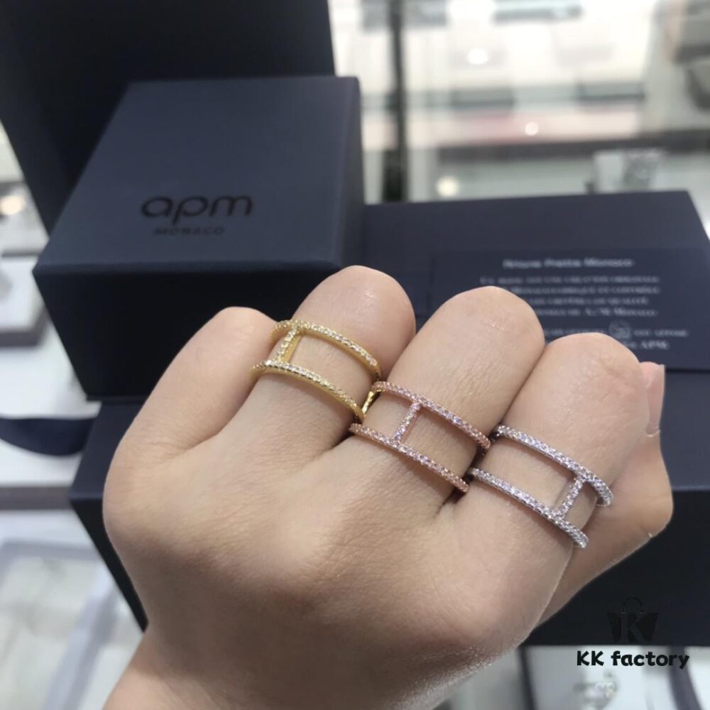 692fedc799f2d84055c8d130 APM Monaco Pink Gold Golden Silver Ring, Couple's Personalized Band Ring, Women's Ring