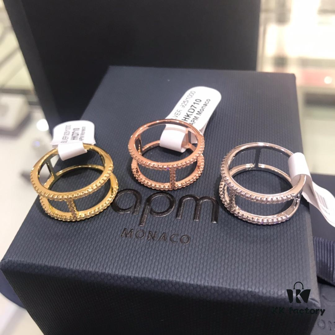 692fedc999f2d84055c8d133 APM Monaco Pink Gold Golden Silver Ring, Couple's Personalized Band Ring, Women's Ring