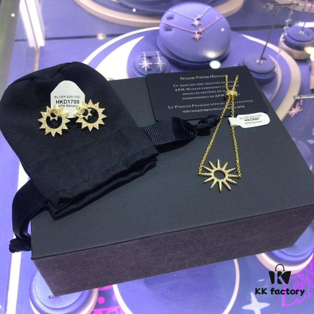 APM Monaco Sunflower Stud Earrings and Bracelet, Stylish and Fashionable Versatile Design