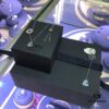 APM Monaco Wind Chime Necklace and Earrings, Stylish Minimalist Pendant Chain for Sweaters and Collarbones