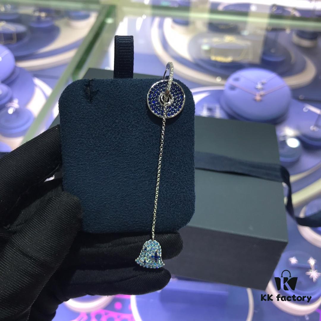 APM Monaco Wind Chime Necklace and Earrings, Stylish Minimalist Pendant Chain for Sweaters and Collarbones