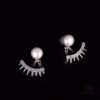 692fedef99f2d84055c8d17f APM Monaco Crystal-Encrusted Zigzag Eyelash Stud Earrings with Freshwater Pearl, Detachable Two-Way Design