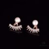 692fedef99f2d84055c8d181 APM Monaco Crystal-Encrusted Zigzag Eyelash Stud Earrings with Freshwater Pearl, Detachable Two-Way Design