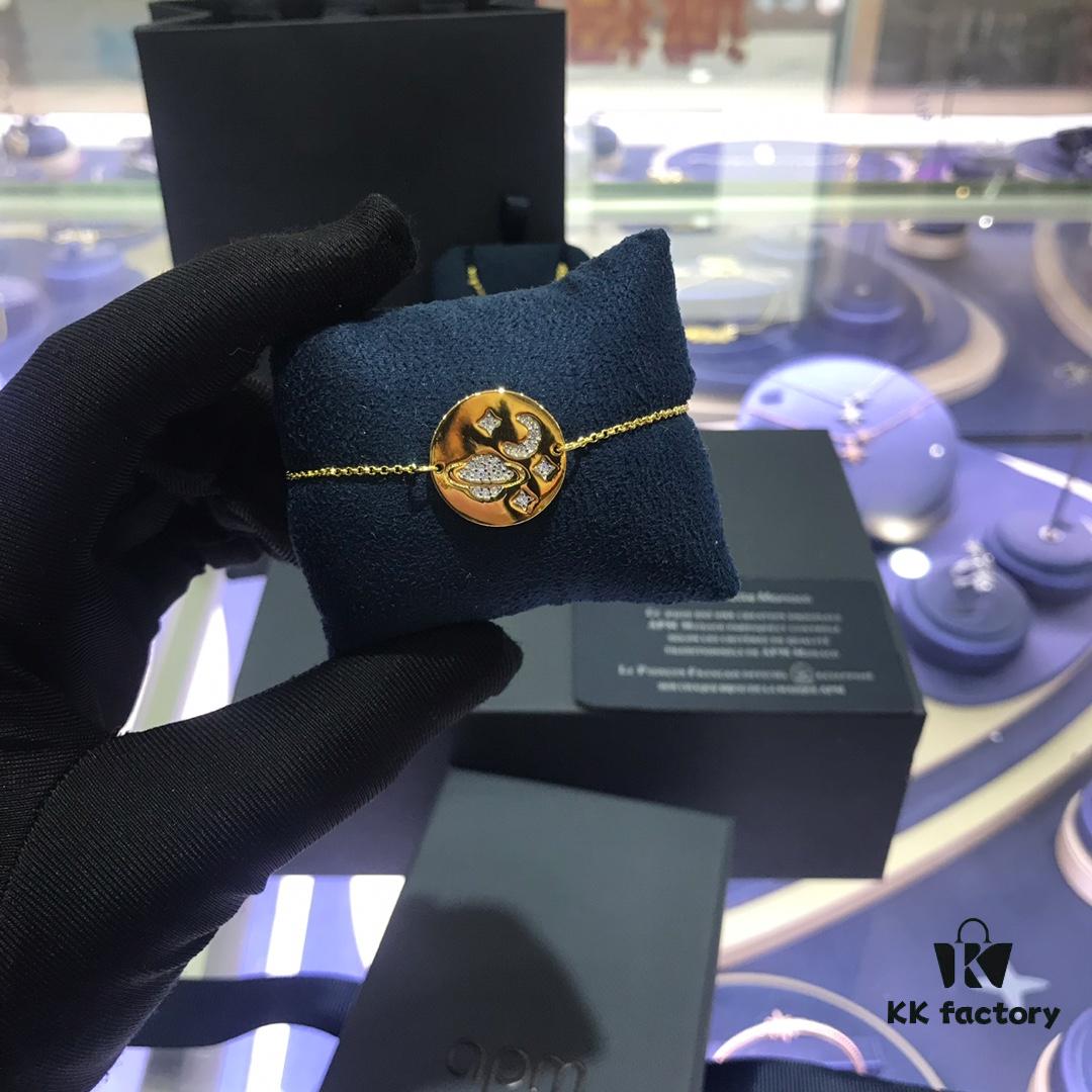 692fedf799f2d84055c8d190 APM Monaco Planet Disc Bracelet and Necklace Set, New Original Release, Stylish and Versatile, Fresh and Chic Design, Perfect Gift for Girlfriend or Valentine