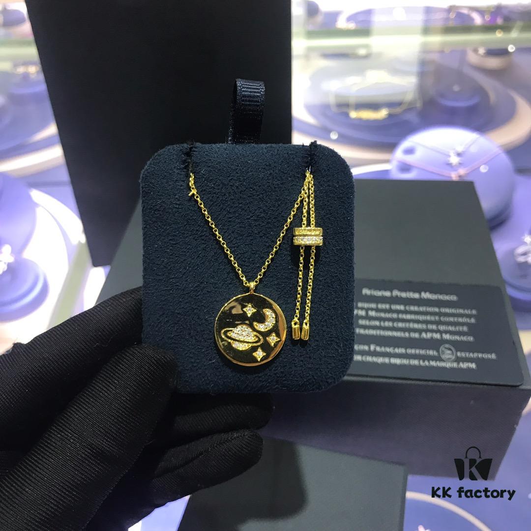 692fedf899f2d84055c8d192 APM Monaco Planet Disc Bracelet and Necklace Set, New Original Release, Stylish and Versatile, Fresh and Chic Design, Perfect Gift for Girlfriend or Valentine