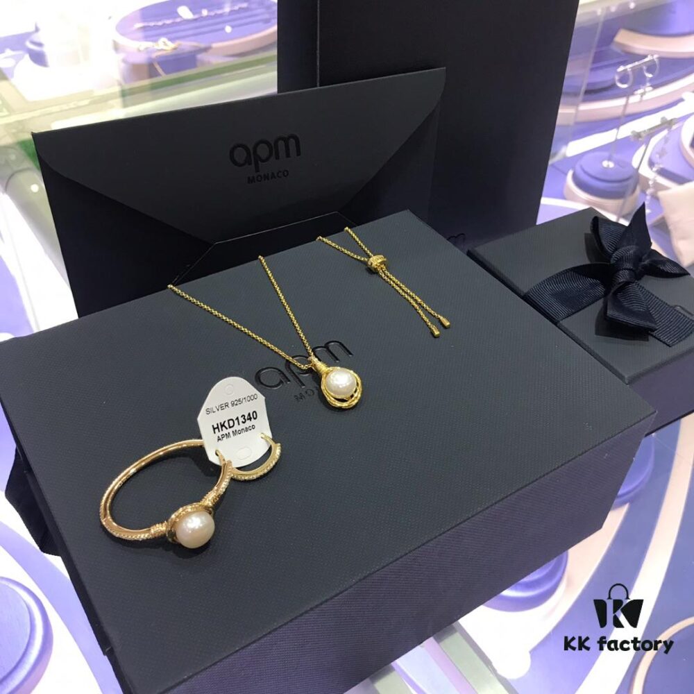 692fee0f99f2d84055c8d1c6 APM Monaco White Pearl Collection Necklace 0668085 Ear Drops 0668085