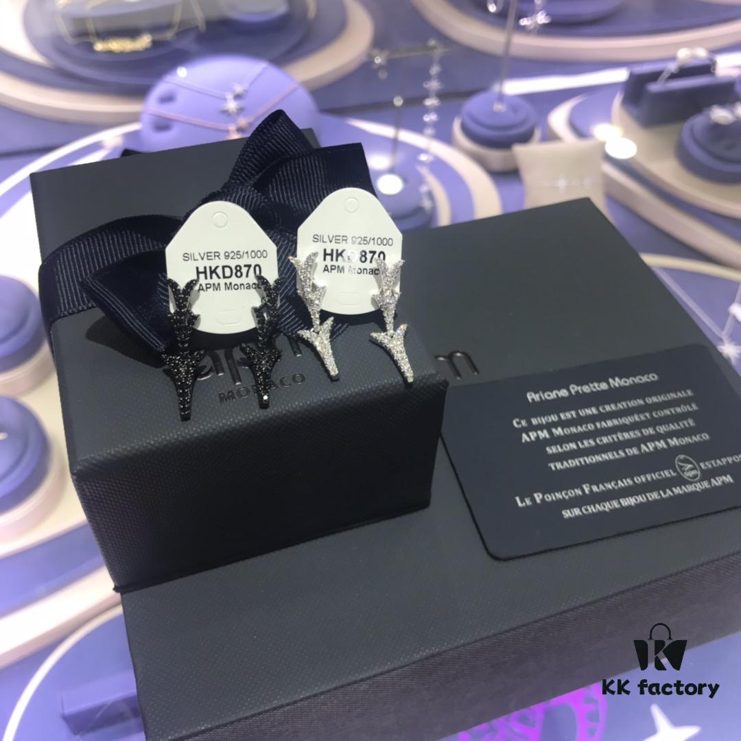 692fee1299f2d84055c8d1cc APM Monaco Stylish Crystal-Embedded Dragon Bone Ear Studs Y-Shaped Pendant Earrings for Women