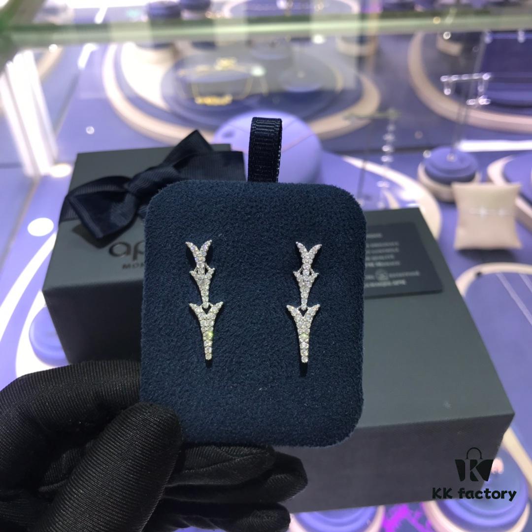692fee1499f2d84055c8d1ce APM Monaco Stylish Crystal-Embedded Dragon Bone Ear Studs Y-Shaped Pendant Earrings for Women
