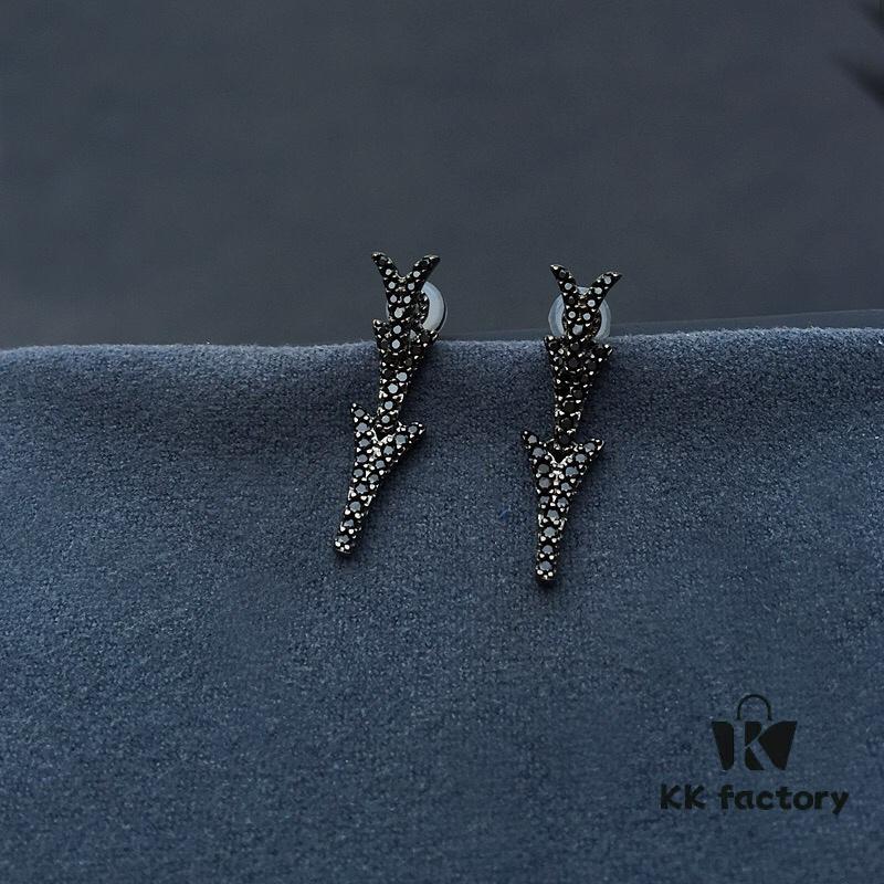 692fee1699f2d84055c8d1d1 APM Monaco Stylish Crystal-Embedded Dragon Bone Ear Studs Y-Shaped Pendant Earrings for Women