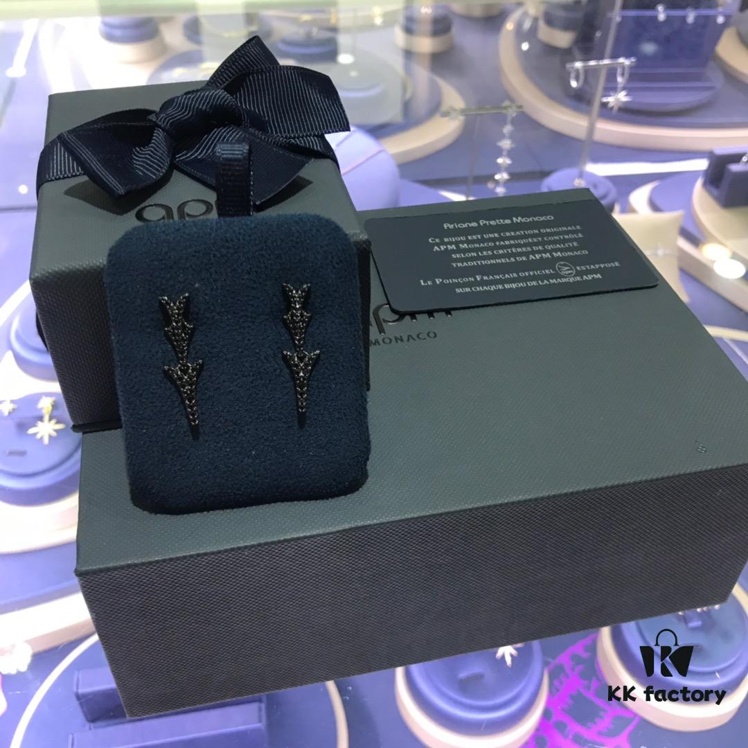 692fee1799f2d84055c8d1d2 APM Monaco Stylish Crystal-Embedded Dragon Bone Ear Studs Y-Shaped Pendant Earrings for Women