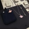 APM Monaco Cosmic Collection Saturn Planet Pink Stud Earrings and Necklace, Rhinestone, Stylish and Versatile