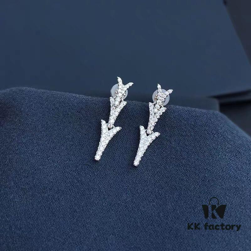 692fee2299f2d84055c8d1e2 APM Monaco Stylish Crystal-Embedded Dragon Bone Ear Studs Y-Shaped Pendant Earrings for Women