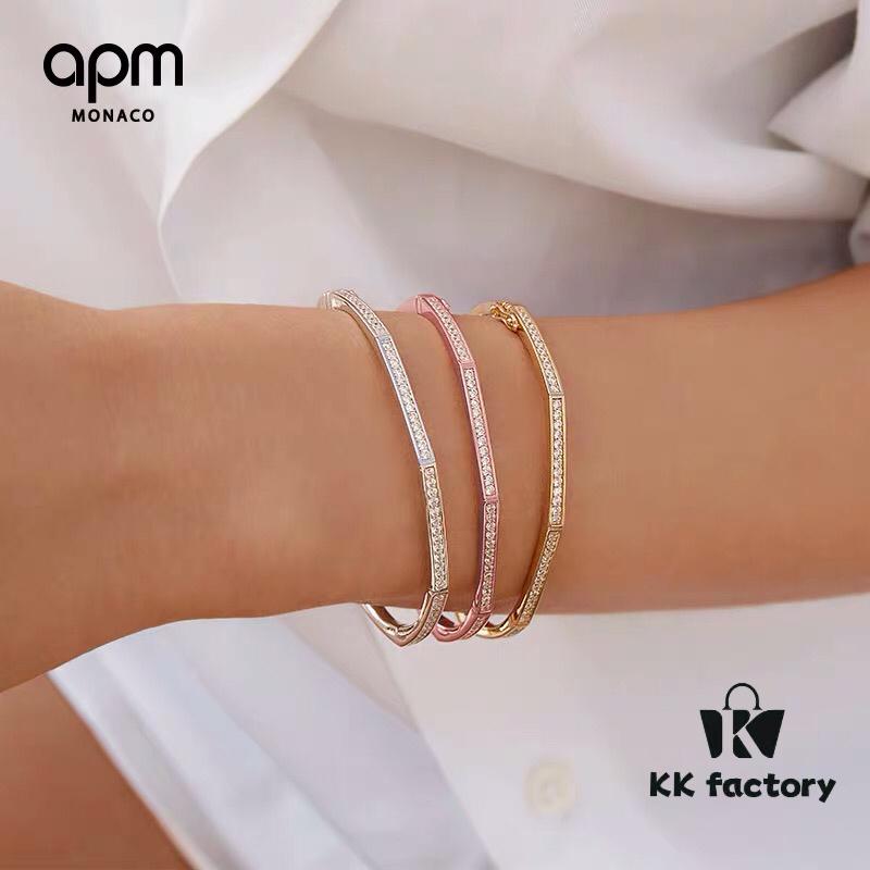 692fee2399f2d84055c8d1e4 APM Monaco Octagonal Geometric Silver Bracelet for Women, Stylish European Minimalist Design Unisex Jewelry