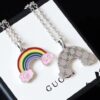 692fee4a99f2d84055c8d222 Gucci REAL Series Sterling Silver Enamel Rainbow Necklace