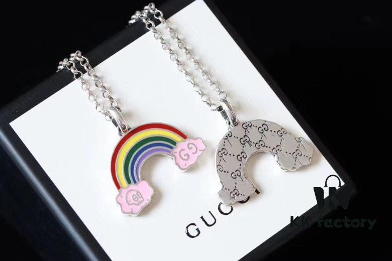 692fee4a99f2d84055c8d222 Gucci REAL Series Sterling Silver Enamel Rainbow Necklace