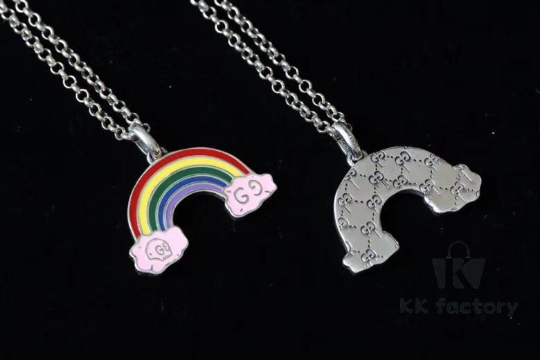692fee4b99f2d84055c8d223 Gucci REAL Series Sterling Silver Enamel Rainbow Necklace