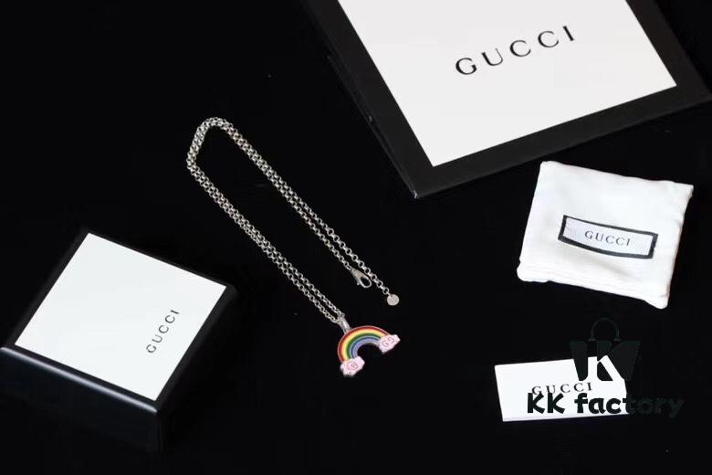 692fee4c99f2d84055c8d225 Gucci REAL Series Sterling Silver Enamel Rainbow Necklace