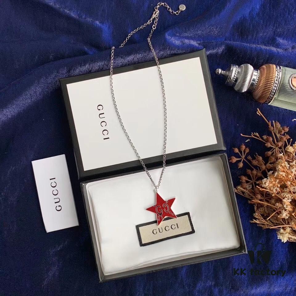 692fee5b99f2d84055c8d247 In Stock‼ Gucci 'REAL' Series Sterling Silver Necklace, Unisex Vintage Style, S925 Oxidized Silver Pendant, 37-42cm Adjustable Chain, Official Packaging, Ideal Gift