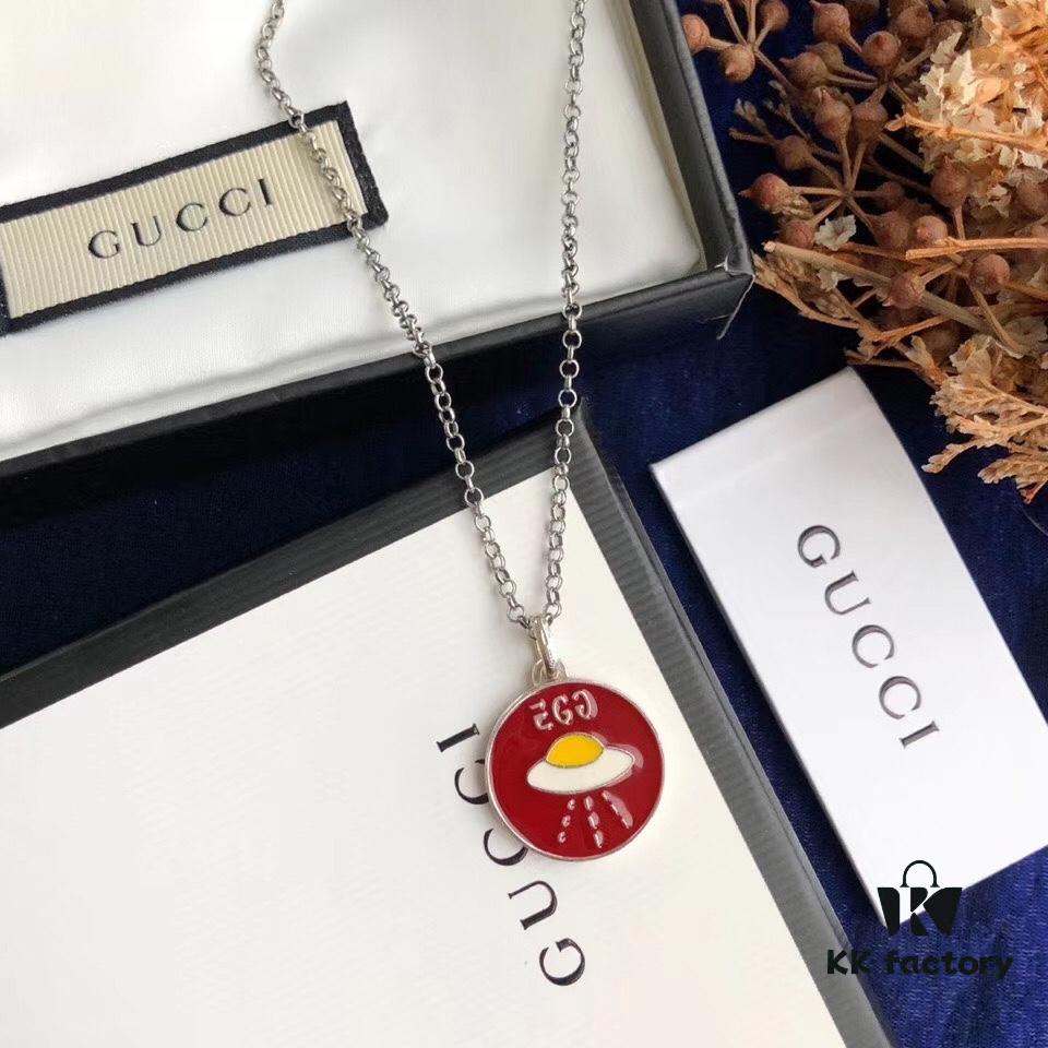 692fee5c99f2d84055c8d249 In Stock‼ Gucci 'REAL' Series Sterling Silver Necklace, Unisex Design, S925 Oxidized Silver, 37-42cm
