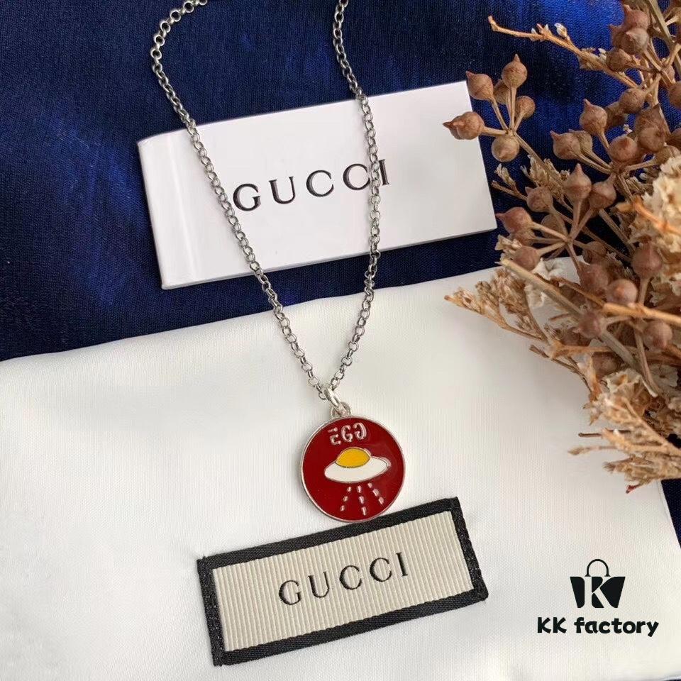 692fee5d99f2d84055c8d24d In Stock‼ Gucci 'REAL' Series Sterling Silver Necklace, Unisex Design, S925 Oxidized Silver, 37-42cm