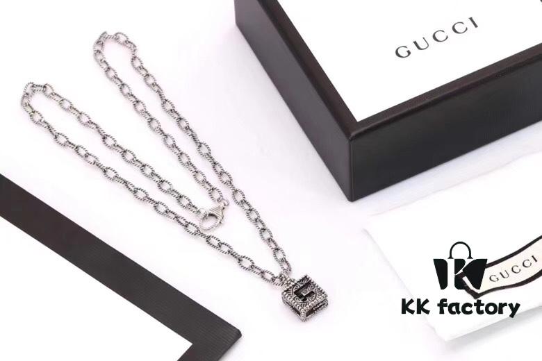 692fee5e99f2d84055c8d250 Gucci Men's Square Hollow G Necklace in Sterling Silver