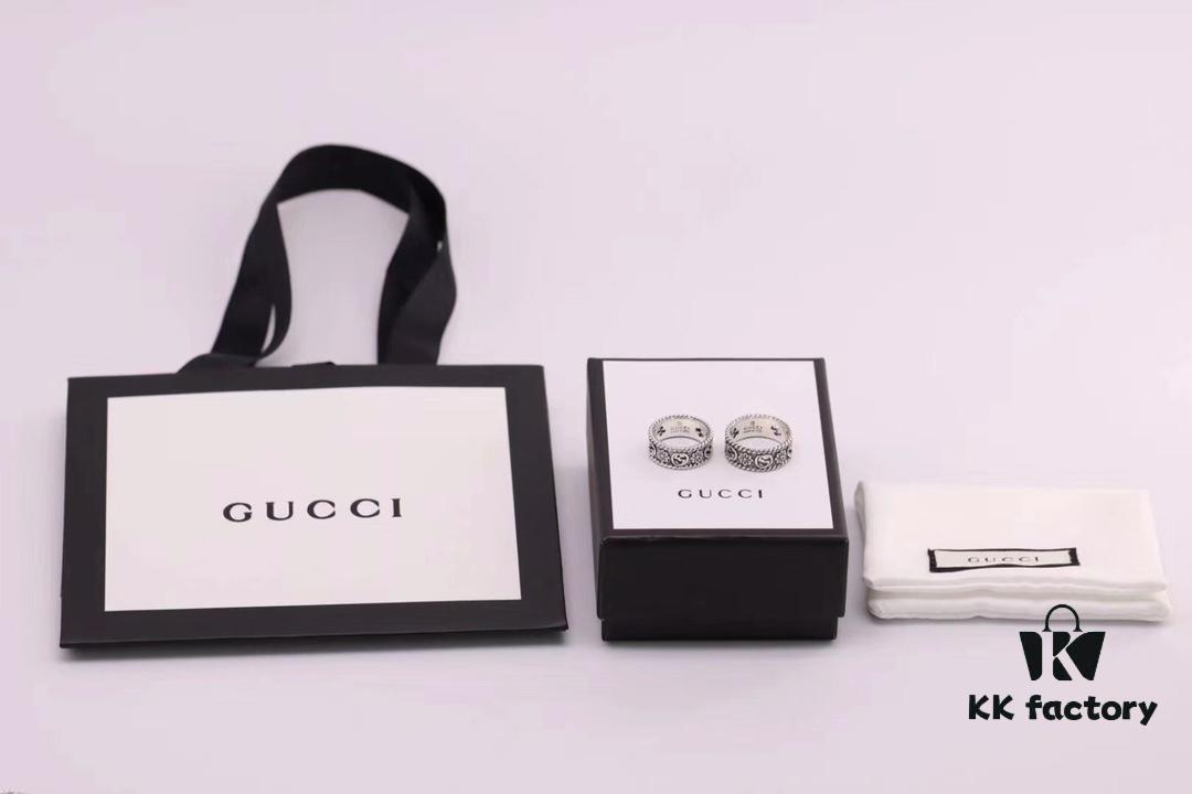 692fee6b99f2d84055c8d268 Gucci Double G Sunflower Couple Ring in Sterling Silver