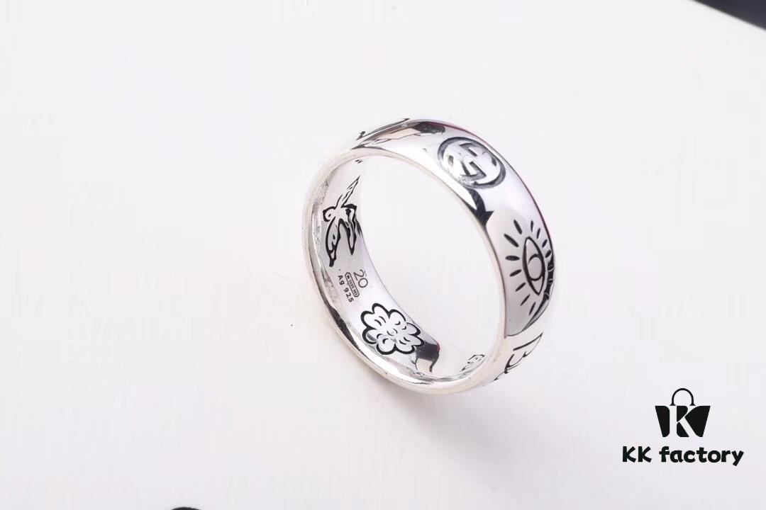 692fee7b99f2d84055c8d282 GUCCI 2019 Latest Ring Original 925 Sterling Silver (GucciGhost) Series Accessory to Awaken Vibrant Perception, Simple and Stylish, Independent and Unconventional