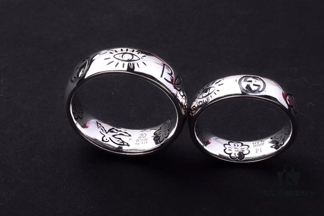 692fee7e99f2d84055c8d287 GUCCI 2019 Latest Ring Original 925 Sterling Silver (GucciGhost) Series Accessory to Awaken Vibrant Perception, Simple and Stylish, Independent and Unconventional
