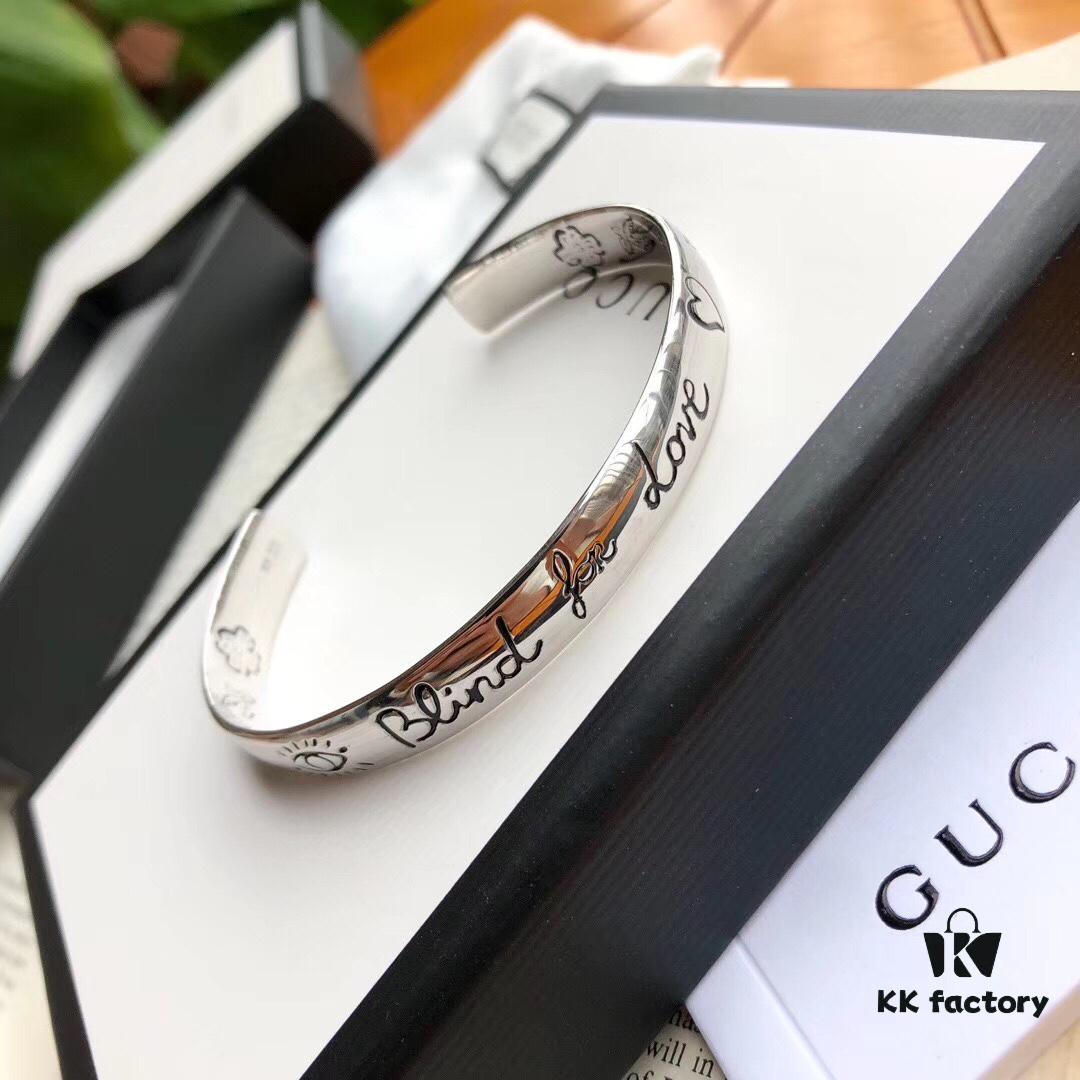 692fee8699f2d84055c8d299 Gucci Unisex Bracelet in Sterling Silver, 'Blind for Love' Collection, Arriving Now – Perfect Valentine's Gift
